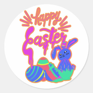 Sticker Rond Happy Easter tags