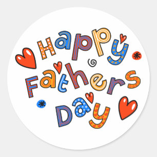 Sticker Rond Happy Fête des pères Holiday Text