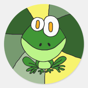 Sticker Rond Happy Frog Art
