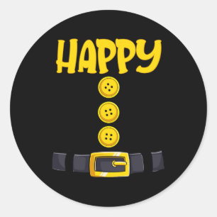 Sticker Rond Happy Halloween Dwarf Costume Color Matching