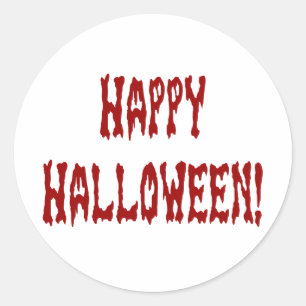 Sticker Rond Happy Halloween Gore Texte