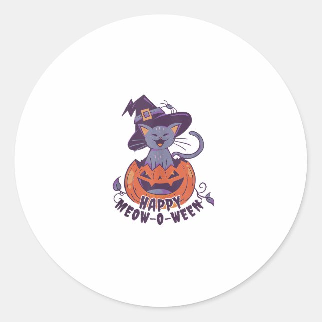 Sticker Rond Happy Halloween Meowoween Tank Top (Devant)