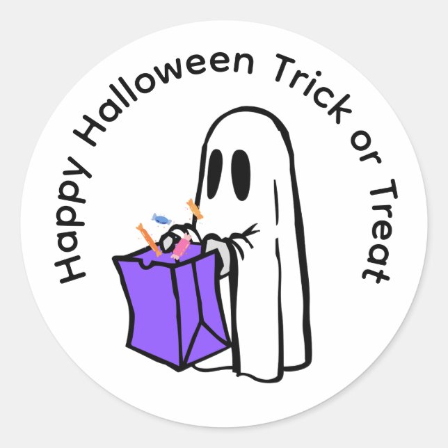 Sticker Rond happy halloween trick or treat candy (Devant)