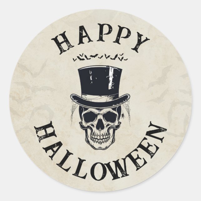 Sticker Rond Happy Halloween vintage (Devant)