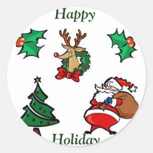 Sticker Rond Happy Holiday_ Sticker_by Elenne