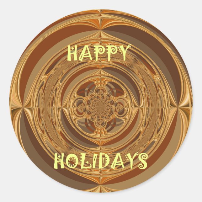 Sticker Rond Happy Holidays Circle Art Print/Design (Devant)