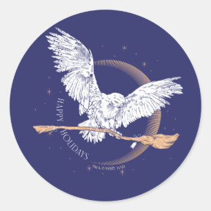 Sticker Rond Happy Holidays Hedwig Delivery