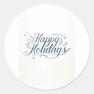Sticker Rond Happy Holidays Merry Christmas Family New Year