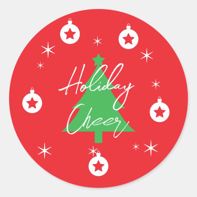 Sticker Rond Happy Holidays Merry Christmas New Year (Devant)