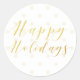 Sticker Rond Happy Holidays Typographie classique & À petits po (Devant)