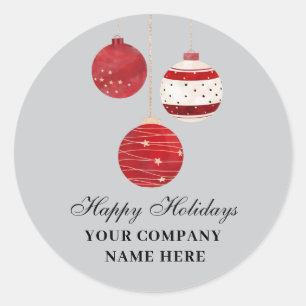 Sticker Rond Happy Holidays Watercolor Business