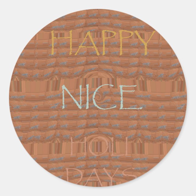 Sticker Rond Happy Holidays Zebra Art Print (Devant)