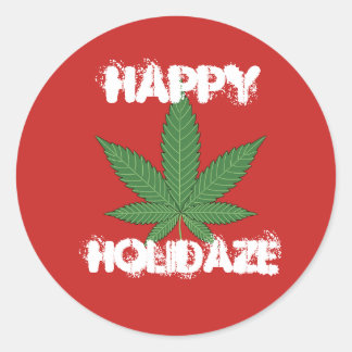 Sticker Rond Happy Holidaze Personnalisé