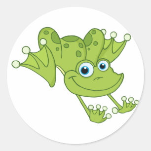 Sticker Rond Happy Hopping Frog