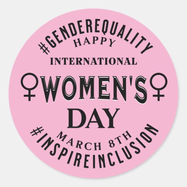 Sticker Rond Happy International Women's Day | March 8th (Devant)
