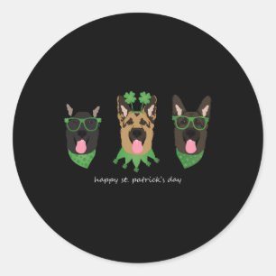 Sticker Rond Happy Jour de la Saint Patrick berger allemand Chi