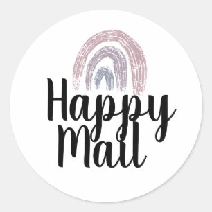 Sticker Rond Happy Mail Rainbow Business Packaging Planner