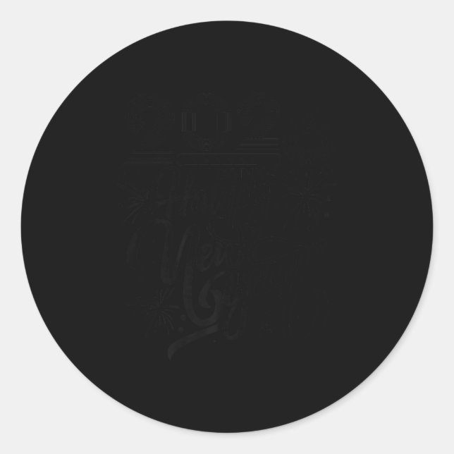 Sticker Rond Happy New Year 2026 Loading Fireworks Party Premiu (Devant)