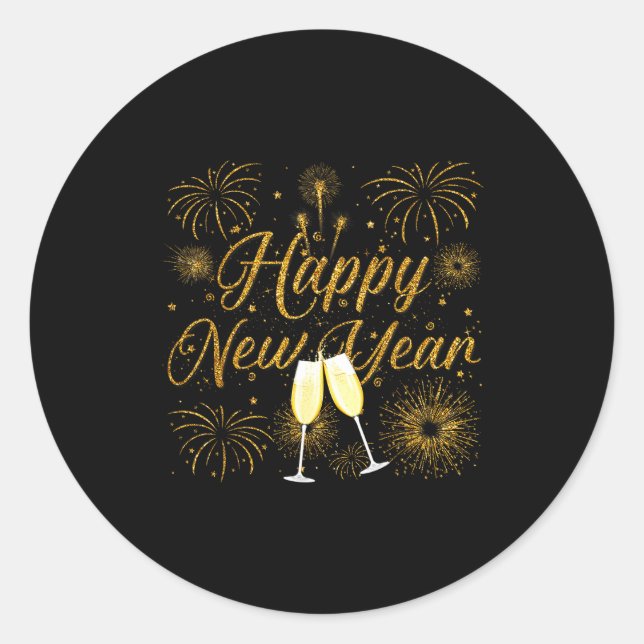Sticker Rond Happy New Year 2026 New Years Eve Party Countdown  (Devant)