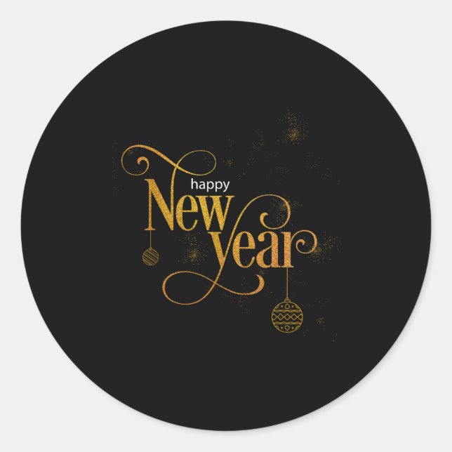 Sticker Rond Happy New Year 2026 Party Gift Tee  (Devant)