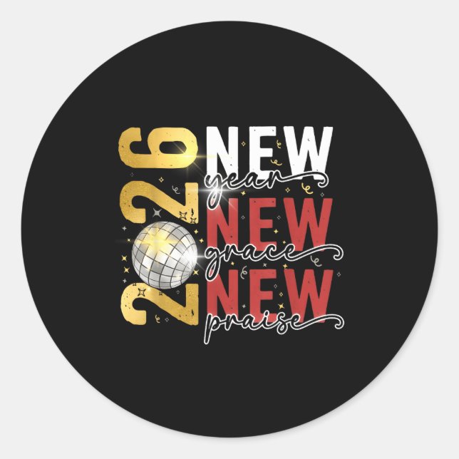 Sticker Rond Happy New Year Eve 2026 New Year Party Hello 2026  (Devant)
