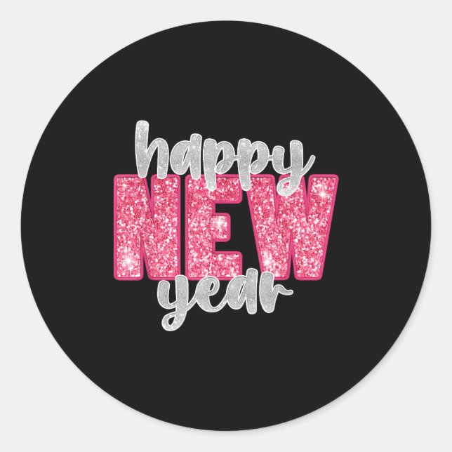 Sticker Rond Happy New Year Party 2026 Nye Funny Family Matchin (Devant)