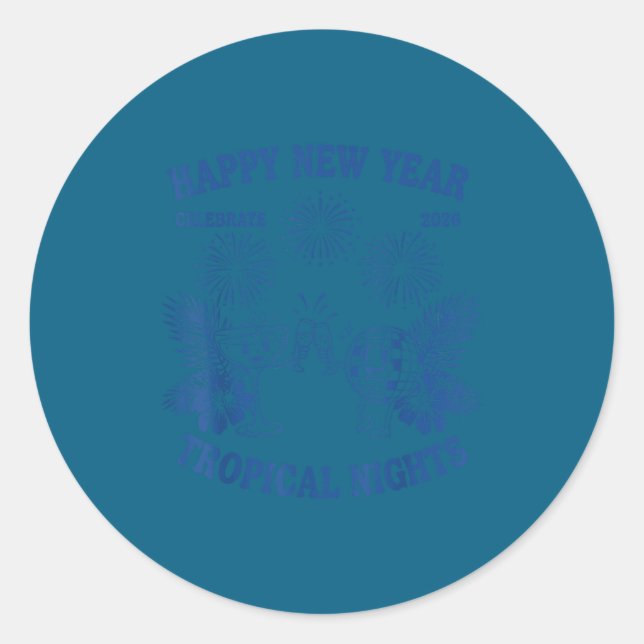 Sticker Rond Happy New Year Trocal Nights 2026 Celebration  (Devant)