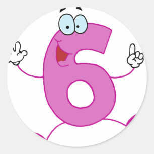 Sticker Rond Happy Numéro 6
