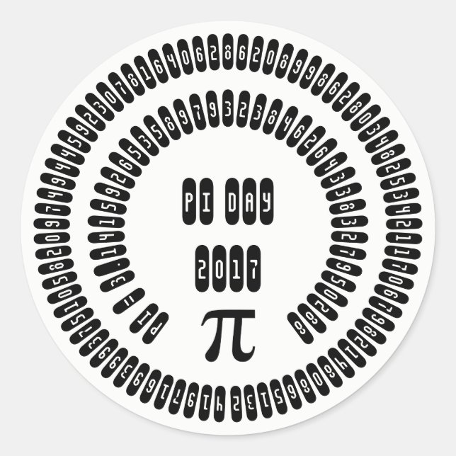 Sticker Rond Happy Pi Day 2017 Chiffres mathématiques 3.14 Math (Devant)
