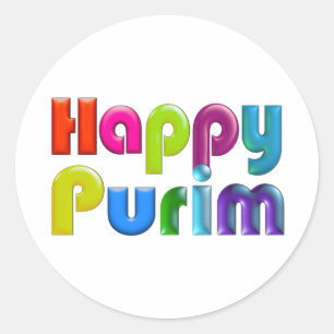 Sticker Rond HAPPY PURIM funky Greeting Card
