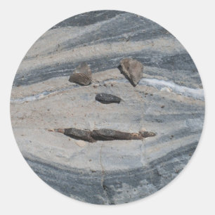 Sticker Rond Happy Rock Face