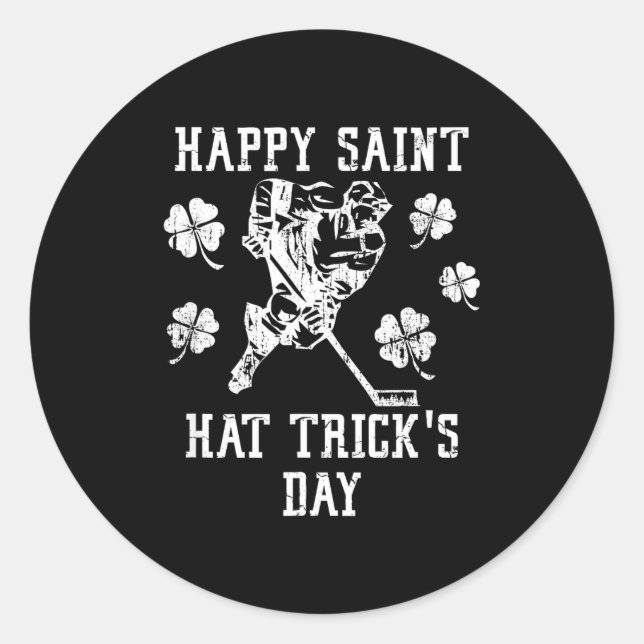Sticker Rond Happy Saint Hat Trick's Day St Patricks Day Funny  (Devant)