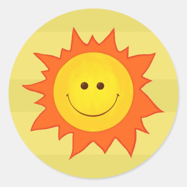 Sticker Rond Happy Smiling Sun (Devant)
