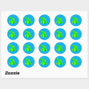 Sticker Rond Happy Stegosaurus -