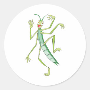 Sticker Rond Happy Stick Insect