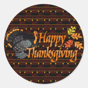 Sticker Rond Happy Thanksgiving
