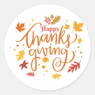 Sticker Rond Happy Thanksgiving
