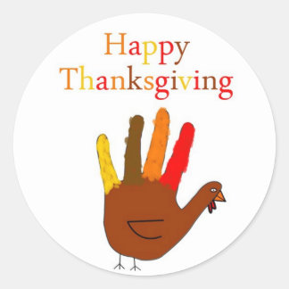 Sticker Rond Happy Thanksgiving