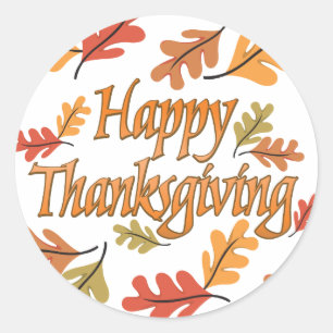 Sticker Rond Happy Thanksgiving