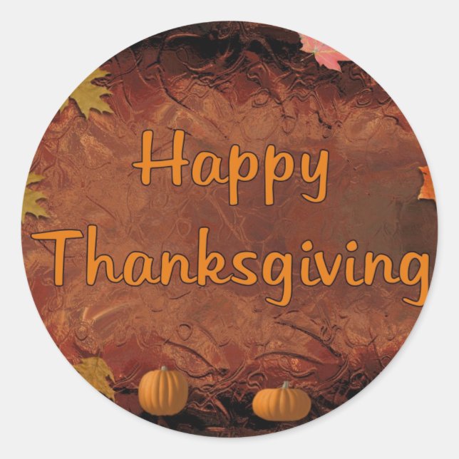 Sticker Rond Happy Thanksgiving (Devant)