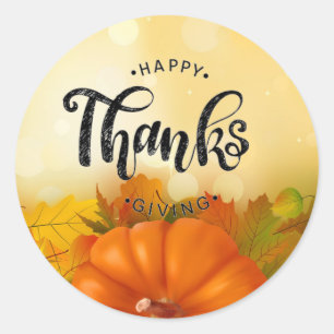 Sticker Rond Happy Thanksgiving
