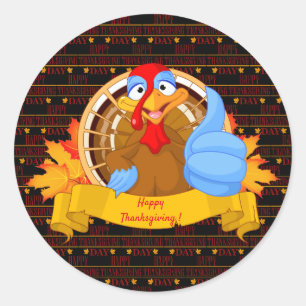Sticker Rond Happy Thanksgiving