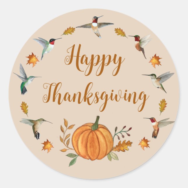 Sticker Rond Happy Thanksgiving (Devant)