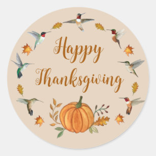 Sticker Rond Happy Thanksgiving