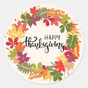 Sticker Rond Happy Thanksgiving