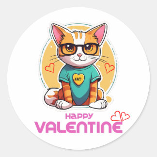 Sticker Rond Happy Valentine Day