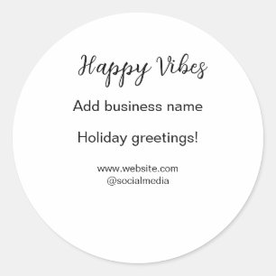 Sticker Rond Happy vibes Noël voeux de vacances business y