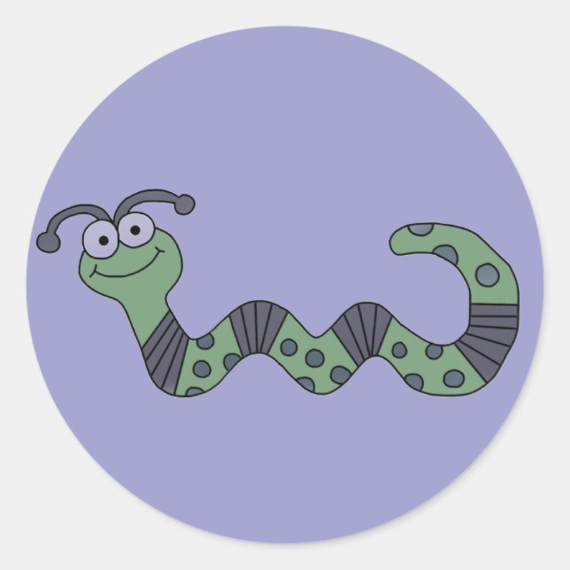 Sticker Rond Happy Worm Tshirts et cadeaux (Devant)