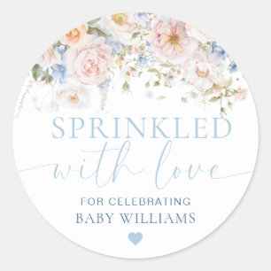 Sticker Rond Hargrove Bue Baby shower Parsemé D'Amour