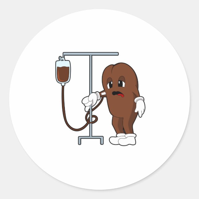Sticker Rond Haricot de café avec pot de café (Devant)